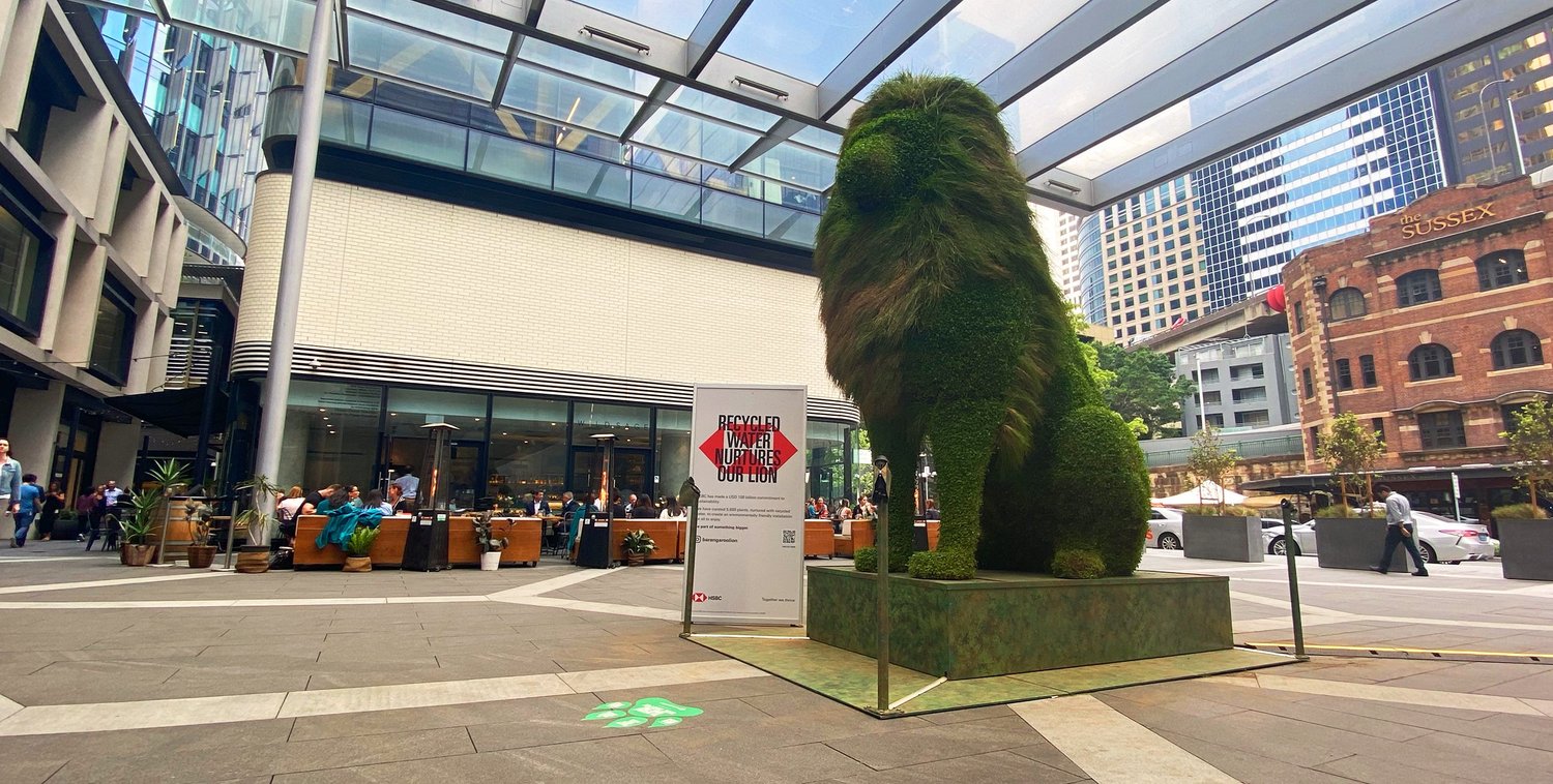 HSBC Living Lion installation at Barangaroo, Sydney